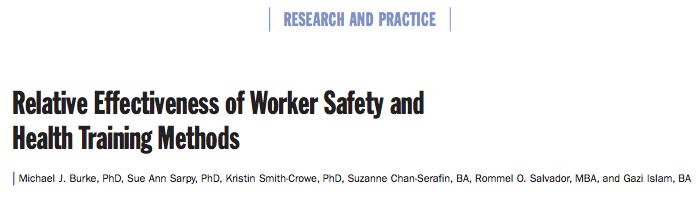 health and safety awareness training research study
